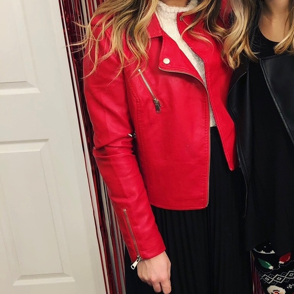 belk Jackets & Coats Red Pleather Jacket Poshmark